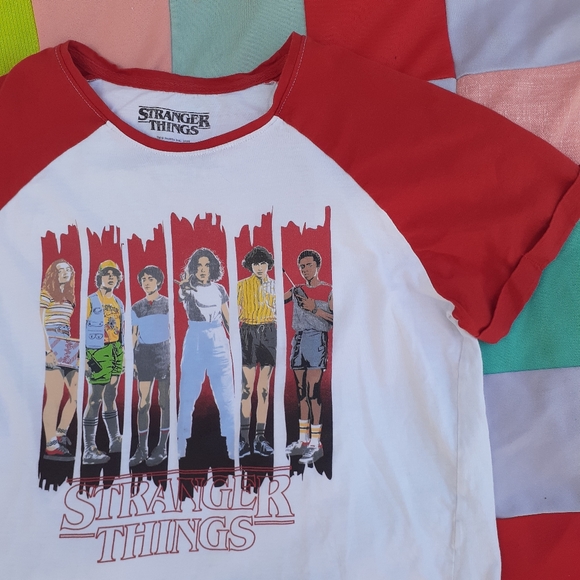 NETFLIX STRANGER Things Licensed Tie-up Medium T-Shirt Cute Sleeves 😍 - Picture 12 of 15